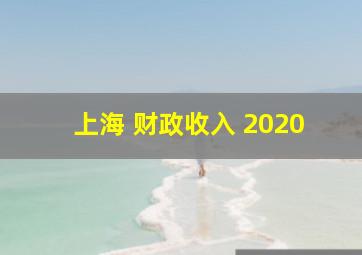 上海 财政收入 2020